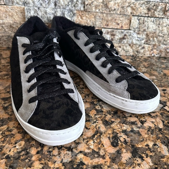 P448 Skate Faux Fur Trim Tweed Sneaker - Picture 1 of 8
